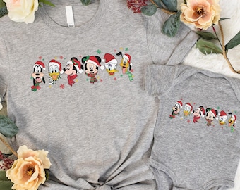 Retro Mickey And Friends Christmas Shirt | Disney Christmas T-Shirt, Disneyland Xmas Family Holiday Shirt, Christmas Family Matching Shirt