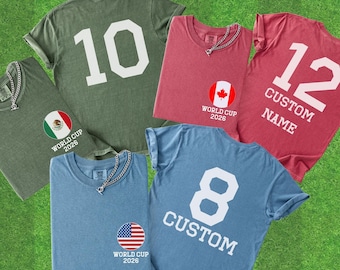 Comfort Colors® 2026 World All Country Custom T-Shirts |  USA 2026 Cup Shirt, Soccer Fan Gift Shirt, Sports Apparel, Canada Mexico USA