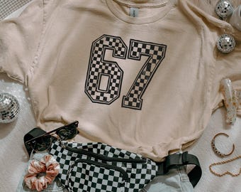 Six Seven Checkered Shirt | 6 7 Trendy Shirt, 6-7 Kids Shirt, 6 7 Meme Shirt, Funny 67 Shirt Matching T-Shirt, 67 Sweater, Funny Graphic Tee