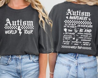 Comfort Colors® Autism World Tour Shirt | Autism Awareness Month Gift, Neurodiversity Tee,Sped Teacher,Love Needs No Words,Choose To Be Kind