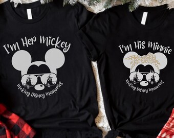Mickey & Minnie Couple T-Shirt | I'm Her Mickey Shirt, I'm His Minnie Shirt, Disneyland Shirt, Valentines Day Gift, Matching Couple Tee