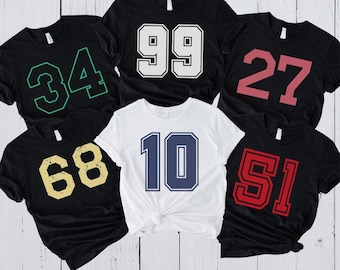 Custom Number Shirts, Game Day Tees, Custom Football Shirt, Personalized Kids Team Shirt, Softball Mom Tee, Favorite Mascot Tee, Jersey Tee
