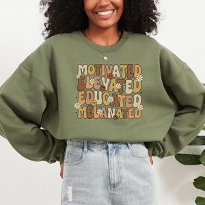 Educated Motivated Elevated Melanated Shirt, Black History Shirt, Floral Black History Month Shirt, Inspirational Shirt, Black Pride image 5