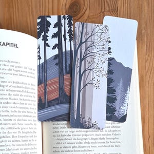 Segnalibri foresta set da 3 – segnalibri regalo in carta di alta qualità, regalo libro, regalo topi di biblioteca, segnalibro di carta natura