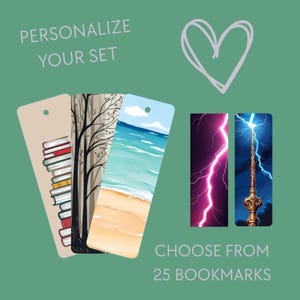 Bookmark set customizable – paper bookmarks with motif, put together your set, gift for bookworms, gift for bookworms