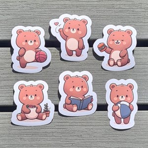 Pegatinas de osos: pegatinas impermeables, pegatinas de animales para niños, regalos para la vuelta al cole, regalos para niños, set de pegatinas de animales