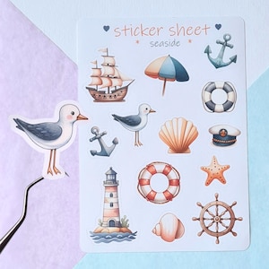 Maritieme Feeststickers – Decoratie Maritiem om op te plakken, Zeestickers, Feeststickers, Vakantiecadeaus, Zomerstickers