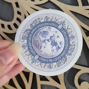 Autocollant pleine lune style bohème – autocollant imperméable, ensemble d'autocollants soleil, lune et étoiles, autocollant cadeau bohème, autocollant pour ordinateur portable, astronomie