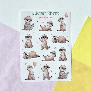 Planche d'autocollants suricates – Autocollants animaux pour enfants et débutants, cadeaux de rentrée, cadeaux pour enfants, autocollants pour enseignants