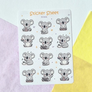 Koala Aufkleber Bogen – Tier Aufkleber für Kinder & Schulanfänger, Geschenke Schulanfang, Kinder Geschenke, Aufkleber Lehrer, Aufklebe Koala