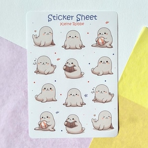 Robbe Aufkleber Bogen – Tier Aufkleber für Kinder & Schulanfänger, Geschenke Schulanfang, Kinder Geschenke, Aufkleber Lehrer, Aufklebe Robbe