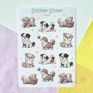 Hunde Aufkleber Bogen – Tier Aufkleber für Kinder & Schulanfänger, Geschenke Schulanfang, Kinder Geschenke, Aufkleber Lehrer, Aufklebe Hund