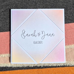 Personalisierte Hochzeitskarte in Pastellfarben | Geldgeschenk Hochzeit, Glückwünsche Hochzeit, Hochzeitskarte mit Umschlag handgemacht