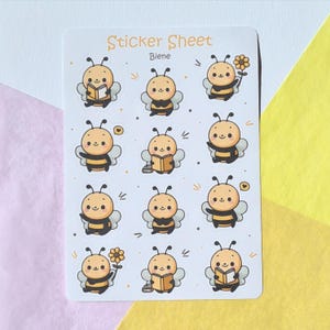 Planche d'autocollants abeilles – Autocollants animaux pour enfants et élèves de CP, cadeaux de rentrée, cadeaux pour enfants, autocollants pour enseignants
