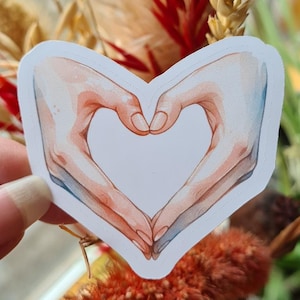 Pegatina de corazón de acuarela estilo bohemio: pegatina impermeable, pegatina de acuarela, pegatina de amistad, pegatina de regalo bohemio, set de pegatinas