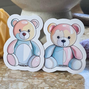 Teddy Stickers Pastel – Verfraai uw babyalbum op esthetische wijze, Waterdichte stickers, Verjaardagsstickers, Pastelstickers, Stickerset