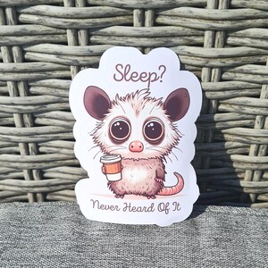 Autocollant Opossum drôle – autocollant café, autocollant imperméable, autocollant cadeau, ensemble d'autocollants animaux, ensemble d'autocollants animaux