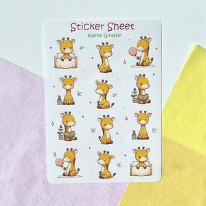 Planche d'autocollants girafe – Autocollants animaux pour enfants et débutants, cadeaux de rentrée, cadeaux pour enfants, autocollants pour enseignants