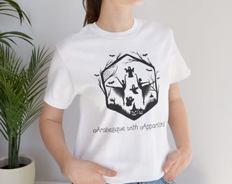 Arabesque with Apparitions Unisex Jersey Short Sleeve Tee - Halloween Dance Ballet Shirt, Ghost Costume, Spooky T-Shirt, Witch Shirt