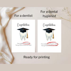 Cartão de formatura da faculdade de odontologia | Cartão de formatura da faculdade de higiene dental | Formatura da faculdade de odontologia | Presente de formatura da RDH