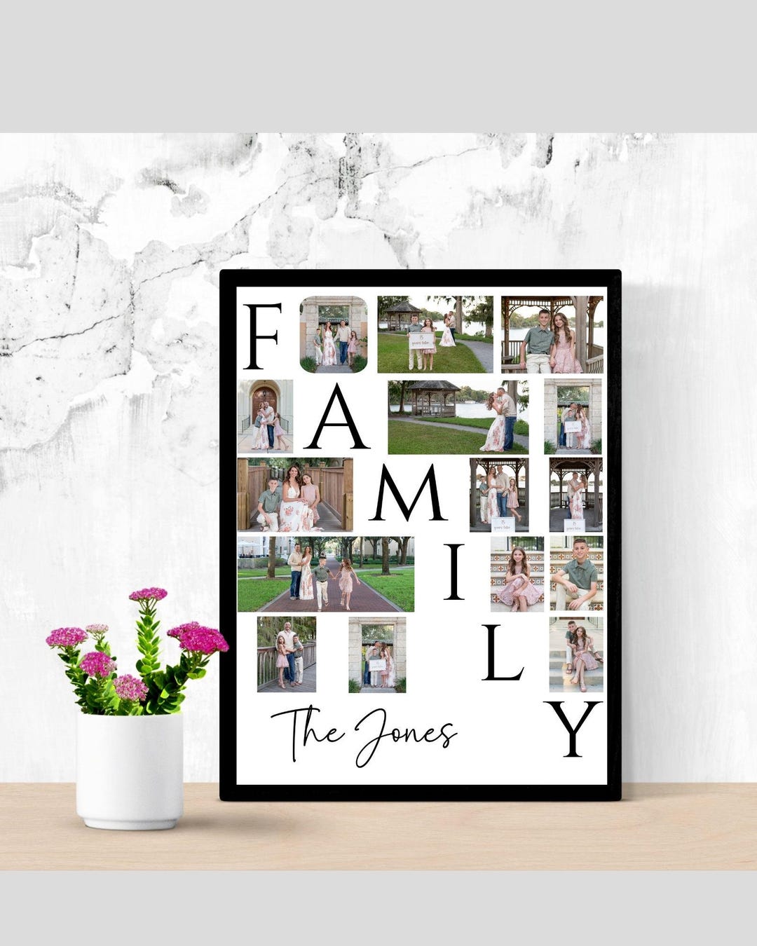 Custom Family Photo Collage Template - Editable Canva Design in 16x20 ...