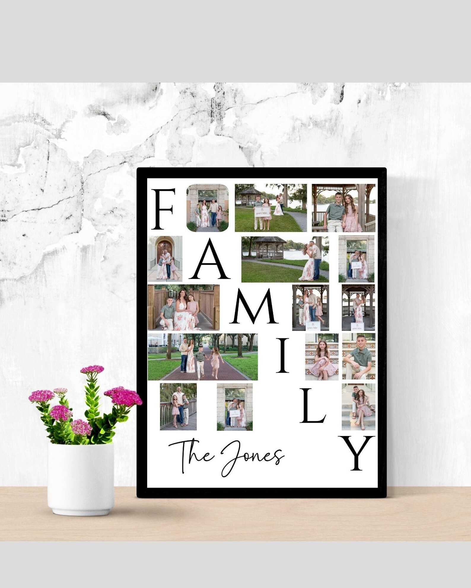 Custom Family Photo Collage Template - Editable Canva Design in 16x20 ...
