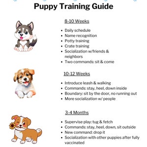 Printable Puppy Training Guide & Weight Chart | New Puppy Owner Checklist | Puppy Growth Tracker| Training Planner | Dog Care PDF Toxic Food
