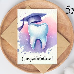 Cartão de formatura de higienista dental | Presente de higienista dental | Cartão de formatura para impressão de assistente de dentista | Cartão de parabéns ao dentista