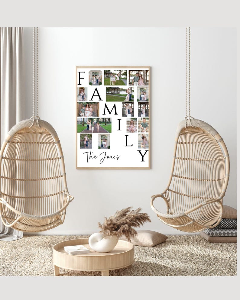 Custom Family Photo Collage Template - Editable Canva Design in 16x20 ...