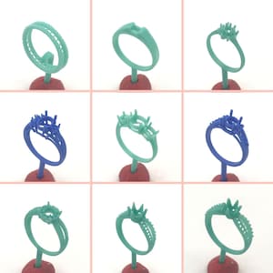 9PC Grand Engage Ring Wax Plain Design | Lost Wax Casting Pattern Mold Jewelry Designer Supplies | RG394