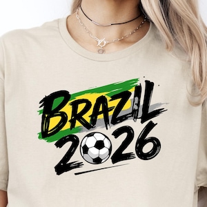 Brazil Football T-Shirt, International Soccer 2026 Shirt afbeelding 1