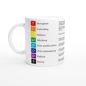 Lean 7 Wastes TIMWOODS - Weiße 11 Unzen Keramikbecher