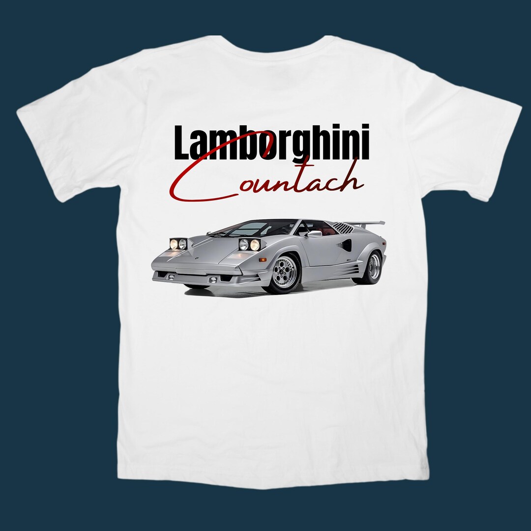 Lamborghini Countach T Shirt | Oversized Fit Heavy Cotton Tee| Graphic ...