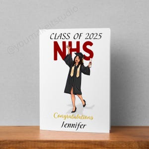Cartão de formatura para formandos de 2025, Cartão de formatura personalizado para formandos de 2025, Cartão de parabéns personalizado para a turma de 2025 com logotipo personalizado