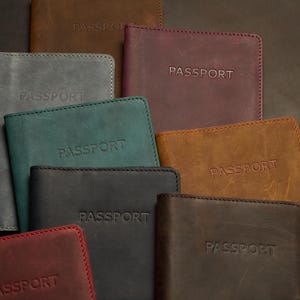 Personalized Leather Passport Holder, Handmade Passport Cover, Engraved Passport Wallet, Christmas Gift, Holiday Gift, Monogram Travel Gift