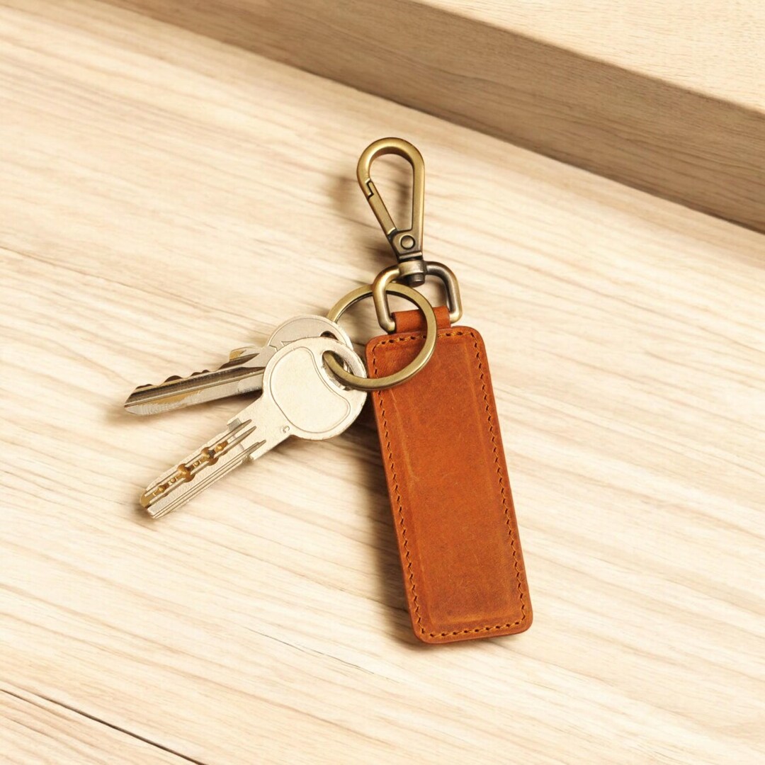 Keychain With Keys Personalized Leather Keychain, Handmade Custom Key Ring, Monogram Key ...