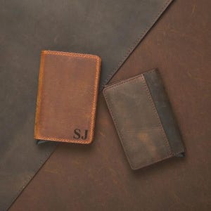 Cartera RFID de cuero personalizada con cierre magnético, billetera delgada hecha a mano, billetera minimalista para tarjetas de crédito, billetera grabada, regalo de Navidad