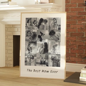 Polaroid Rahmen Fotocollage Vorlage, 60.Geburtstag Geschenk für Mama, erste Mal Mama Geschenk, Muttertagsgeschenk, druckbare Canva Vorlage