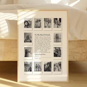 Gift for Bride from Maid of Honor: Custom Polaroid Photo Collage Wedding Frame (Printable Canva Template)