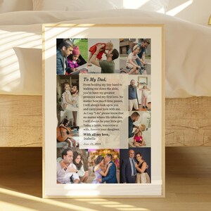 Father of the Bride Gift from Daughter, Custom Photo Collage Frame Wedding Template, Gift from Bride, Printable Canva Template, 12 Photos