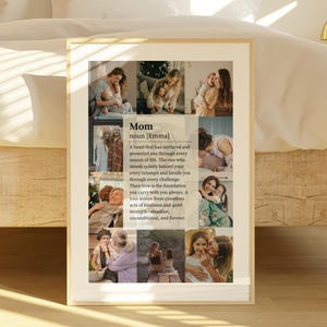 Presente de Dia das Mães para a mãe, de filho ou filha, Moldura de colagem de fotos grande personalizada, Presente de pôster de Dia das Mães para ela, Modelo Canva para impressão