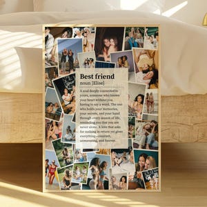 Colagem de fotos personalizada presente de aniversário para melhor amigo, presente personalizado para melhor amigo, impressão de definição de melhor amigo, modelo Canva para impressão