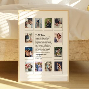 Father of the Bride Gift, Custom Polaroid Frame Wedding Template, Gift from Daughter, Gift from Bride, Printable Canva Template, 12 Photos