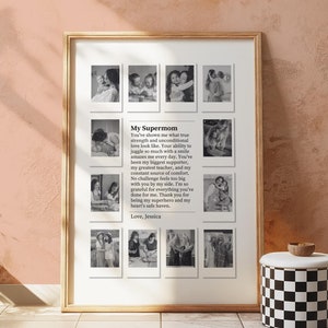 Geschenke für Mama von Sohn oder Tochter, Polaroid Foto Collage Vorlage, Mama Geschenke Wandkunst, Muttertags Poster, druckbare Canva Vorlage
