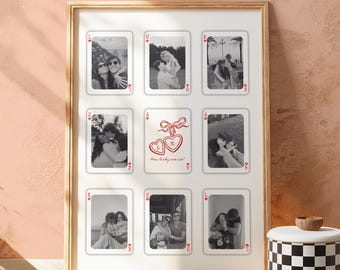 Stampa personalizzata delle carte da gioco "Quanto siamo fortunati": regalo personalizzato per il primo San Valentino per il fidanzato o la fidanzata (modello stampabile)