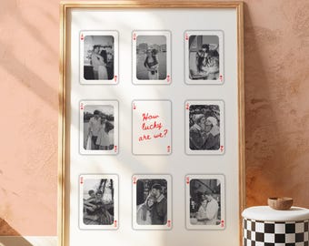 Custom How Lucky Are We Playing Cards Print: Personalized First Valentine Gift for Boyfriend or Girlfriend (Printable Template)