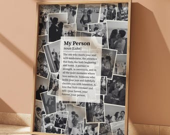 Personalised My Person Definition Wall Art Print, Custom Photo Collage Valentine Gift for Boyfriend or Girlfriend (Canva Template)