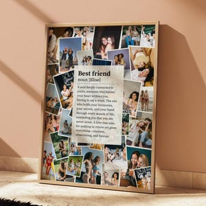 Custom Photo Collage Gift for Best Friend Template, Personalised Best Friend Definition Print, Birthday Gift for Best Friend, Canva Template