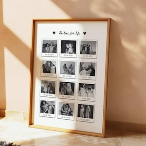 Impresión fotográfica Polaroid personalizada para pared de cumpleaños, regalos personalizados para tu mejor amiga, regalo de cumpleaños para tu mejor amiga, regalo para ella, digital