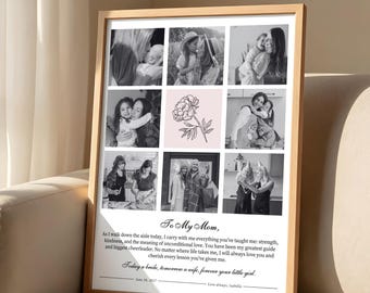 Mother of the Bride Gift, Custom Photo Collage Picture Frame Wedding Template, Gift from Daughter, Wedding Gift for Mom (Digital Download)